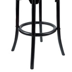 Aster 3pc Round Bar Stools Dining Stool Chair Solid Birch Wood Rattan Seat Black - Furniture > Bar Stools & Chairs