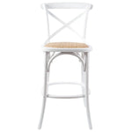 Aster 4pc Crossback Bar Stools Dining Chair Solid Birch Timber Rattan Seat White - Furniture > Bar Stools & Chairs