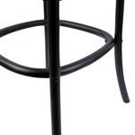 Aster Crossback Bar Stools Dining Chair Solid Birch Timber Rattan Seat - Black - Furniture > Bar Stools & Chairs
