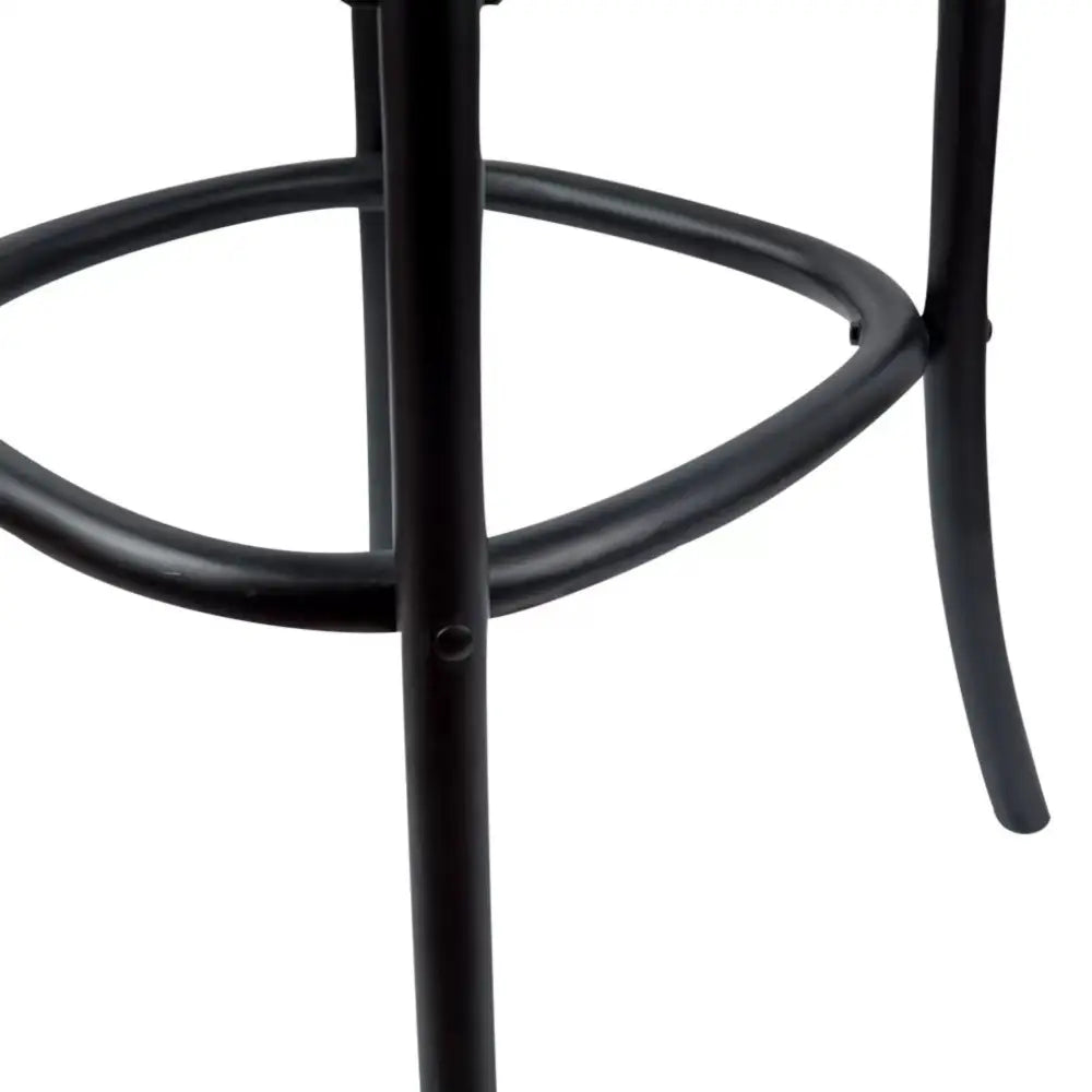 Aster Crossback Bar Stools Dining Chair Solid Birch Timber Rattan Seat - Black - Furniture > Bar Stools & Chairs