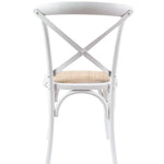 Aster Crossback Dining Chair Set of 6 Solid Birch Timber Wood Ratan Seat - White - Furniture > Dining