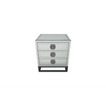 Athens Mirrored Bed Side Table -Black - Furniture > Bedroom