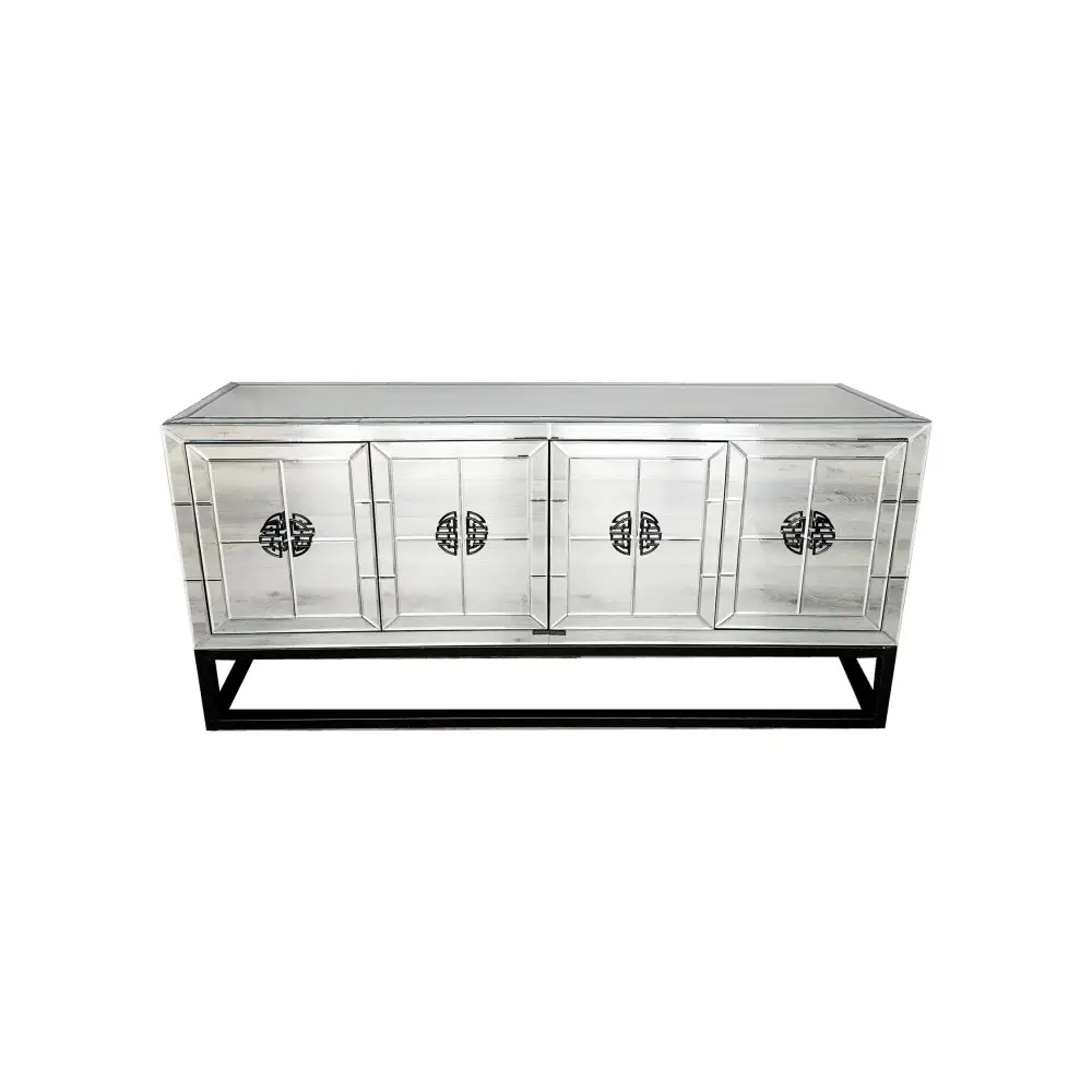 Athens Mirrored Buffet Table -Black - Furniture > Dining