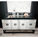 Athens Mirrored Buffet Table -Black - Furniture > Dining