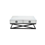 Athens Mirrored Coffee Table- Black Legs - Furniture > Living Room