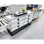 Athens Mirrored Dresser Table -Black - Furniture > Bedroom > Dressers
