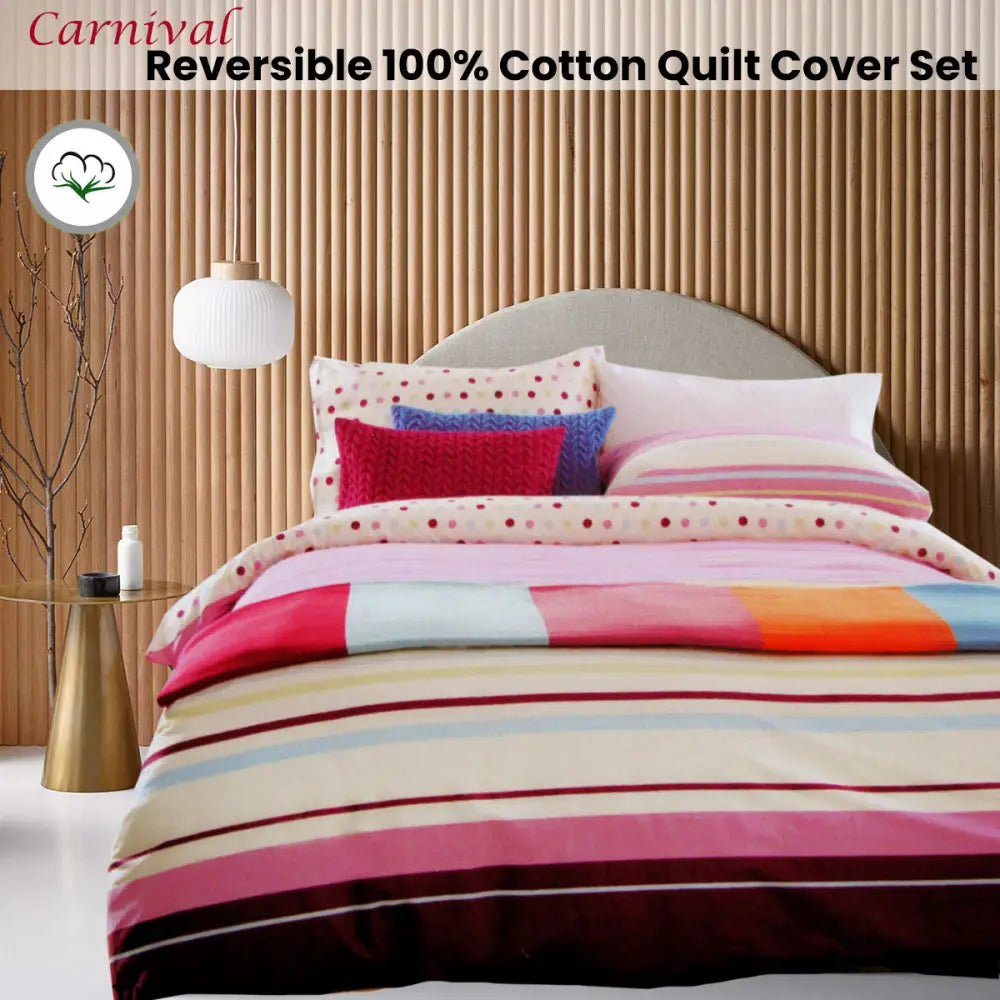Atmosphere Carnival Reversible Quilt Cover Set Queen - Home & Garden > Bedding