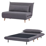 Audrey 2 Seater Sofa Futon Bed Love Seat Fabric Lounge Couch - Graphite - Furniture > Sofas