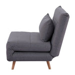 Audrey 2 Seater Sofa Futon Bed Love Seat Fabric Lounge Couch - Graphite - Furniture > Sofas