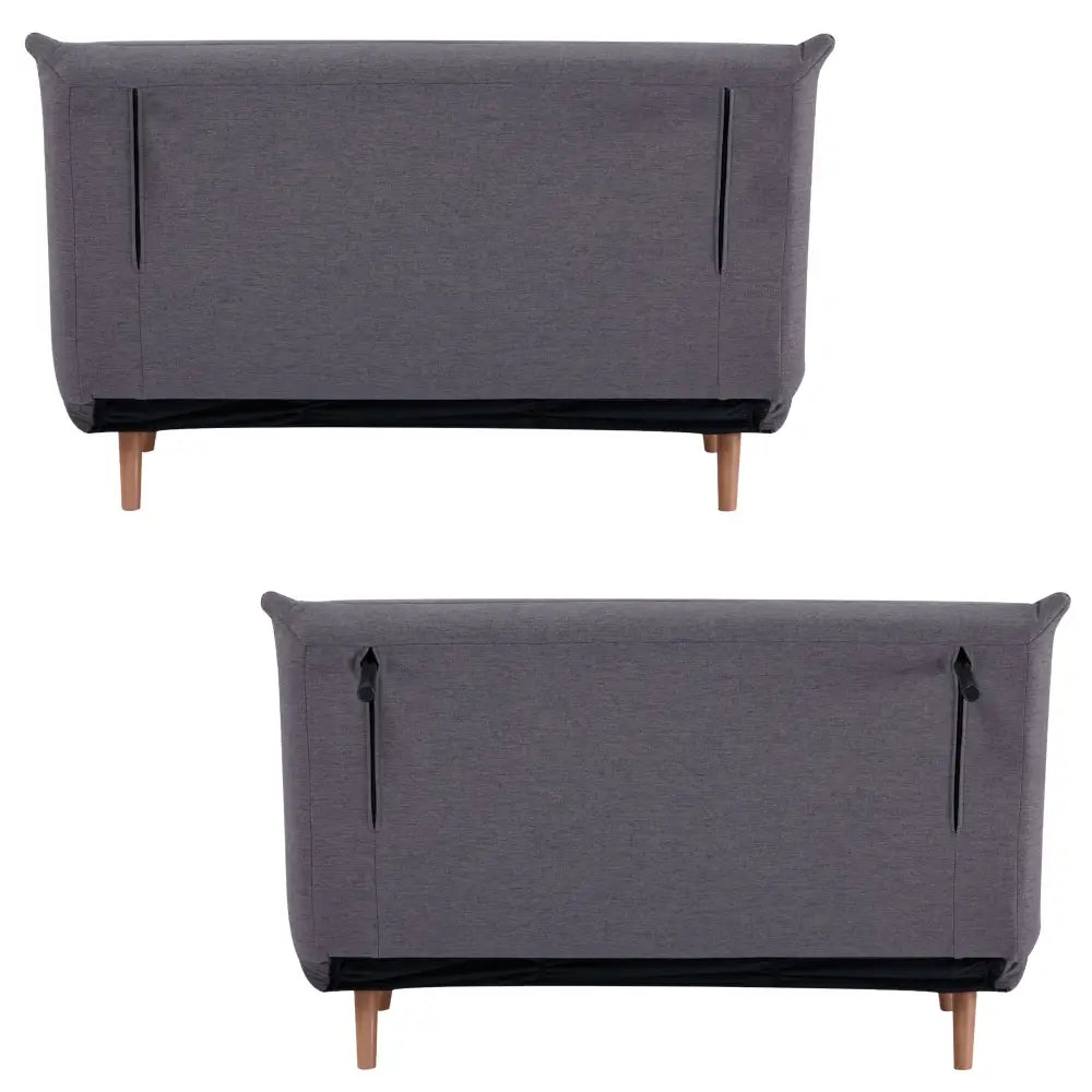 Audrey 2 Seater Sofa Futon Bed Love Seat Fabric Lounge Couch - Graphite - Furniture > Sofas