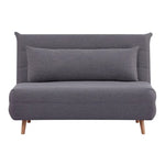 Audrey 2 Seater Sofa Futon Bed Love Seat Fabric Lounge Couch - Graphite - Furniture > Sofas