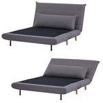 Audrey 2 Seater Sofa Futon Bed Love Seat Fabric Lounge Couch - Graphite - Furniture > Sofas