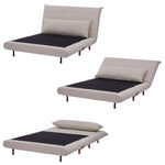 Audrey 2 Seater Sofa Futon Bed Love Seat Fabric Lounge Couch - Beige - Furniture > Sofas