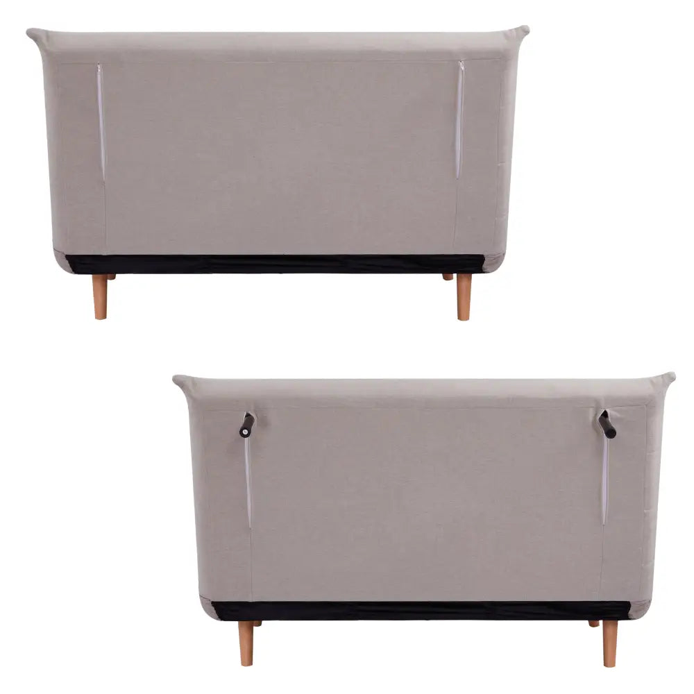 Audrey 2 Seater Sofa Futon Bed Love Seat Fabric Lounge Couch - Beige - Furniture > Sofas