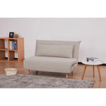 Audrey 2 Seater Sofa Futon Bed Love Seat Fabric Lounge Couch - Beige - Furniture > Sofas