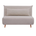 Audrey 2 Seater Sofa Futon Bed Love Seat Fabric Lounge Couch - Beige - Furniture > Sofas
