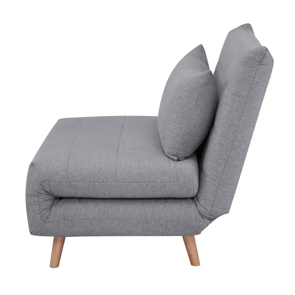 Audrey 2 Seater Sofa Futon Bed Love Seat Fabric Lounge Couch - Grey - Furniture > Sofas