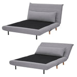 Audrey 2 Seater Sofa Futon Bed Love Seat Fabric Lounge Couch - Grey - Furniture > Sofas