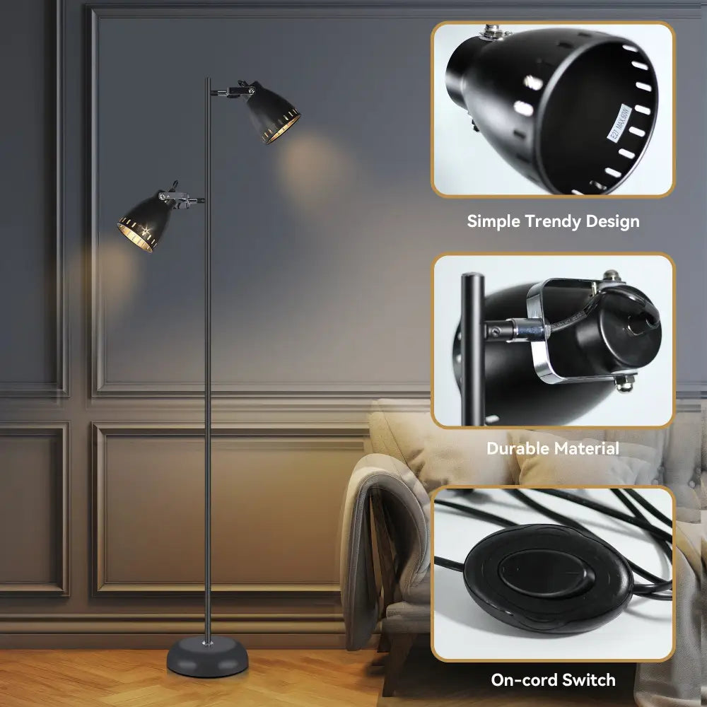 Audrey Floor Lamp - Black - Home & Garden > Lighting