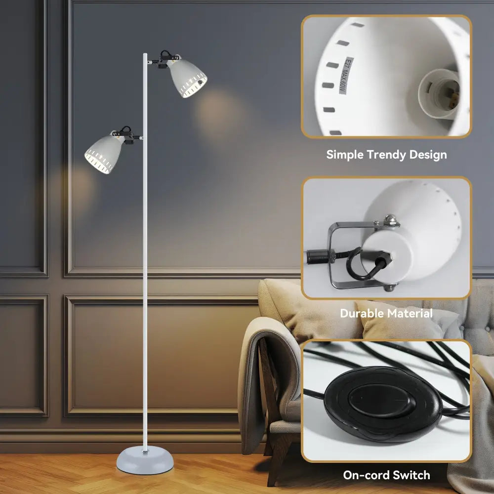 Audrey Floor Lamp - White - Home & Garden > Lighting