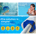 AURELAQUA Pool Cover 400 Micron 7.5x3.2m Solar Blanket Swimming Thermal Blue - Home & Garden > Pool & Accessories >
