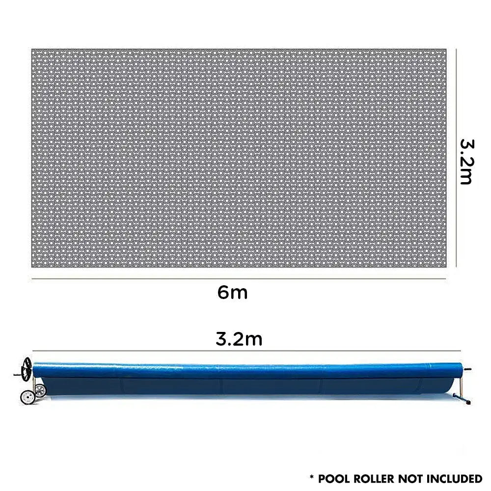 AURELAQUA Solar Swimming Pool Cover 400 Micron Heater Bubble Blanket 6x3.2m - Home & Garden > Pool & Accessories