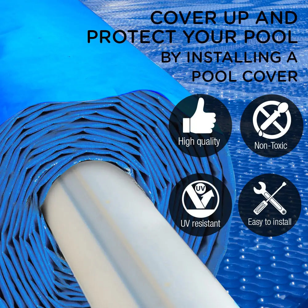 AURELAQUA Solar Swimming Pool Cover 400 Micron Heater Bubble Blanket 9.5x5m - Home & Garden > Pool & Accessories