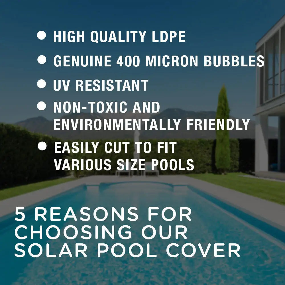 AURELAQUA Solar Swimming Pool Cover 400 Micron Heater Bubble Blanket 6x3.2m - Home & Garden > Pool & Accessories