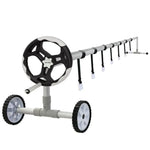 AURELAQUA Swimming Pool Roller Cover Reel Adjustable Solar Wheels Thermal 5.7m - Home & Garden > Pool & Accessories