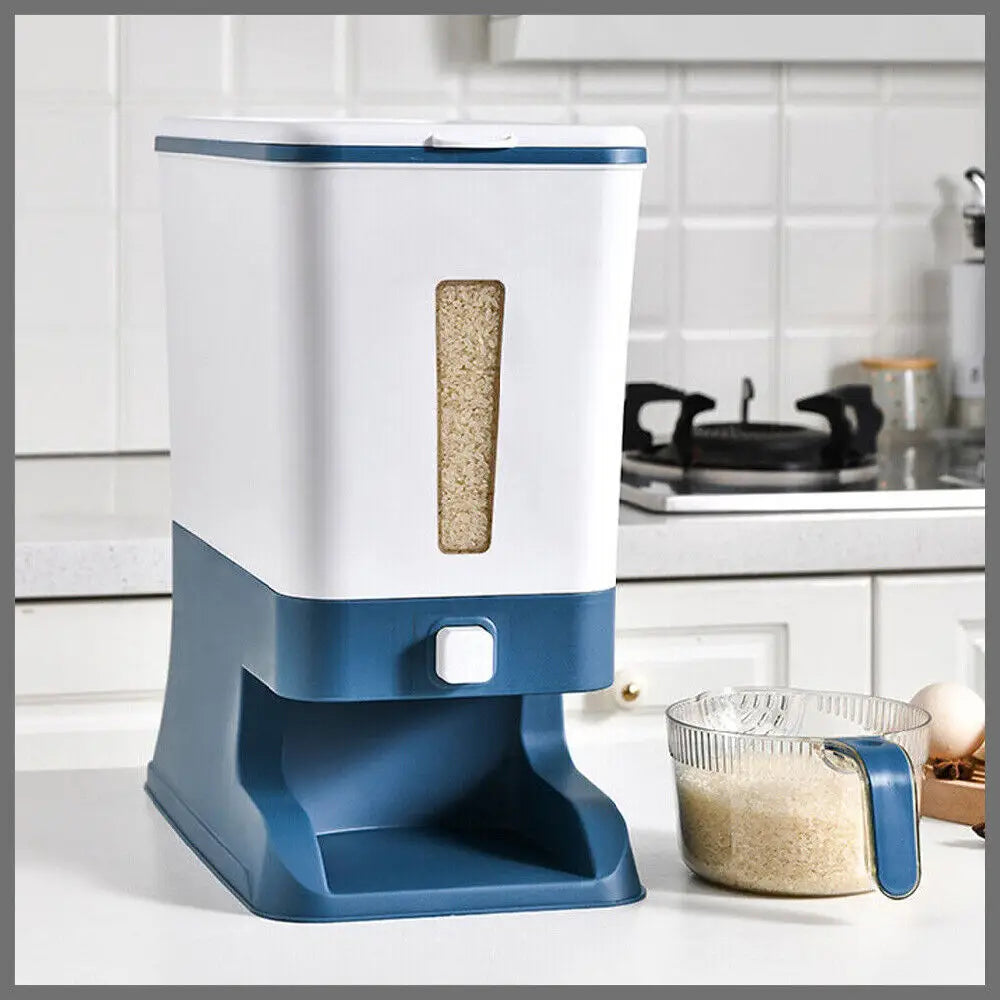 Auto Grain Case Cereal Dispenser Storage Box Kitchen Food Rice Container Cup - Home & Garden > Kitchenware