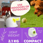 Automatic Ball Launcher Throwing Machine Dog Toys Interactive Tennis Pet 6Balls - Pet Care > Toys > Dog Toys