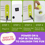 Automatic Ball Launcher Throwing Machine Dog Toys Interactive Tennis Pet 6Balls - Pet Care > Toys > Dog Toys
