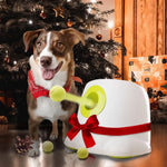 Automatic Ball Launcher Throwing Machine Dog Toys Interactive Tennis Pet 6Balls - Pet Care > Toys > Dog Toys