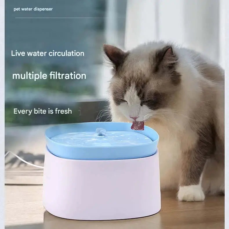 Automatic Pet Water Fountain - USB Powered Multi-Stage Filtration Ultra-Quiet 2L Capacity(black) - Pet Care > Dog