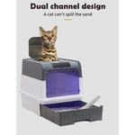 Automatic UV Sterilizing Cat Litter Box -Enclosed Design Odor Control and UV Germicidal Technology - Pet Care > Cat
