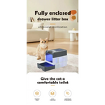 Automatic UV Sterilizing Cat Litter Box -Enclosed Design Odor Control and UV Germicidal Technology - Pet Care > Cat