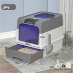 Automatic UV Sterilizing Cat Litter Box -Enclosed Design Odor Control and UV Germicidal Technology - Pet Care > Cat