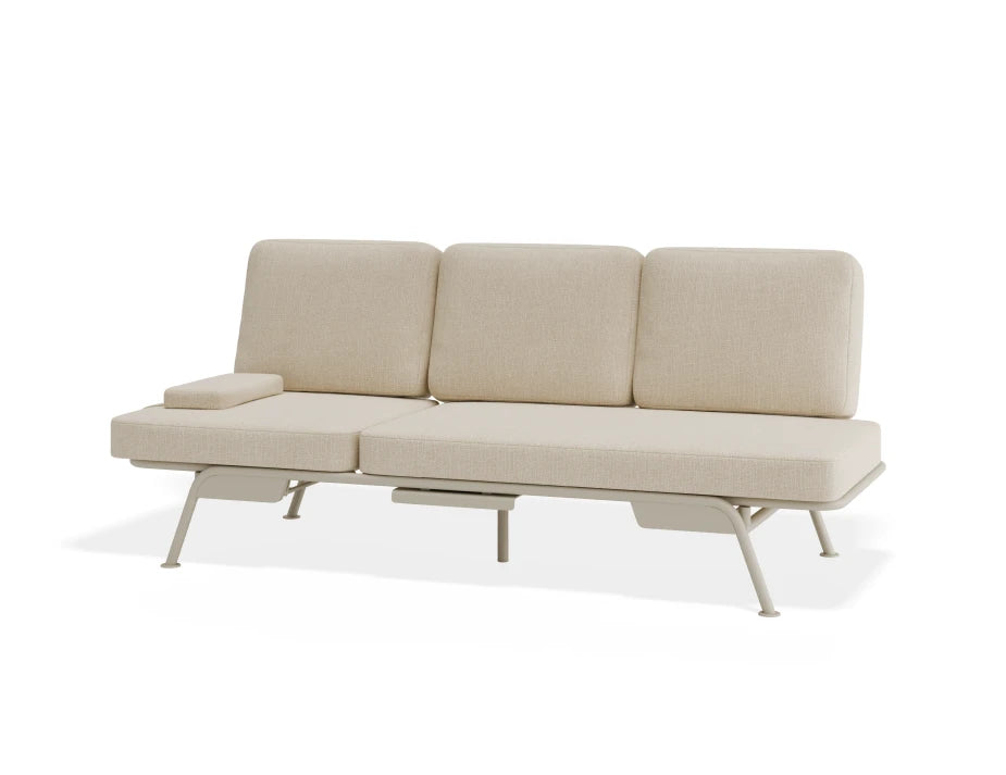 Avenna Convertible Outdoor Sofa - Beige - Beige - white background