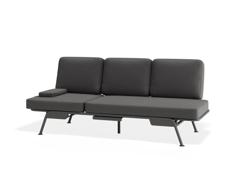 Avenna Convertible Outdoor Sofa - Charcoal - Dark Grey - white background
