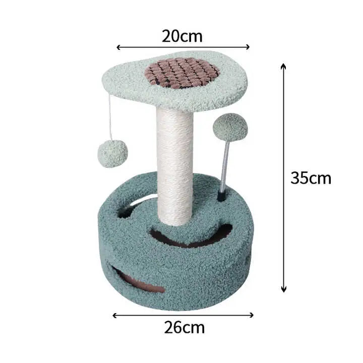 Avocado Interactive Cat Scratching Post with Playful Ball Toys Flower Design - 35cm Height 26cm Base - Pet Care > Cat