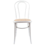 Azalea Arched Back Dining Chair 2 Set Solid Elm Timber Wood Rattan Seat - White - Furniture > Dining