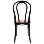 Azalea Arched Back Dining Chair 6 Set Solid Elm Timber Wood Rattan Seat - Black - Furniture > Dining