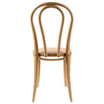 Azalea Arched Back Dining Chair Set of 4 Solid Elm Timber Wood Rattan Seat - Oak - Furniture > Dining