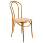 Azalea Arched Back Dining Chair Set of 6 Solid Elm Timber Wood Rattan Seat - Oak - Furniture > Dining