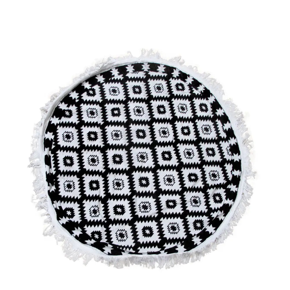 Aztec 100% Cotton Round Beach Towel - Home & Garden > Bathroom Accessories