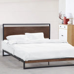 Azure Wood Bed Frame With Comforpedic Mattress Package Deal Bedroom Set - Single - White Brown - Furniture > Bedroom >