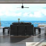 Bali 11 Piece Outdoor Dining Set-Black - Furniture > Outdoor