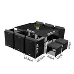 Bali 11 Piece Outdoor Dining Set-Black - Furniture > Outdoor