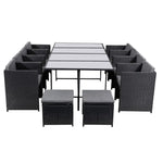 Bali 13PC Outdoor Dining Set-Black - Furniture > Outdoor