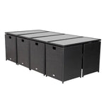Bali 13PC Outdoor Dining Set-Black - Furniture > Outdoor